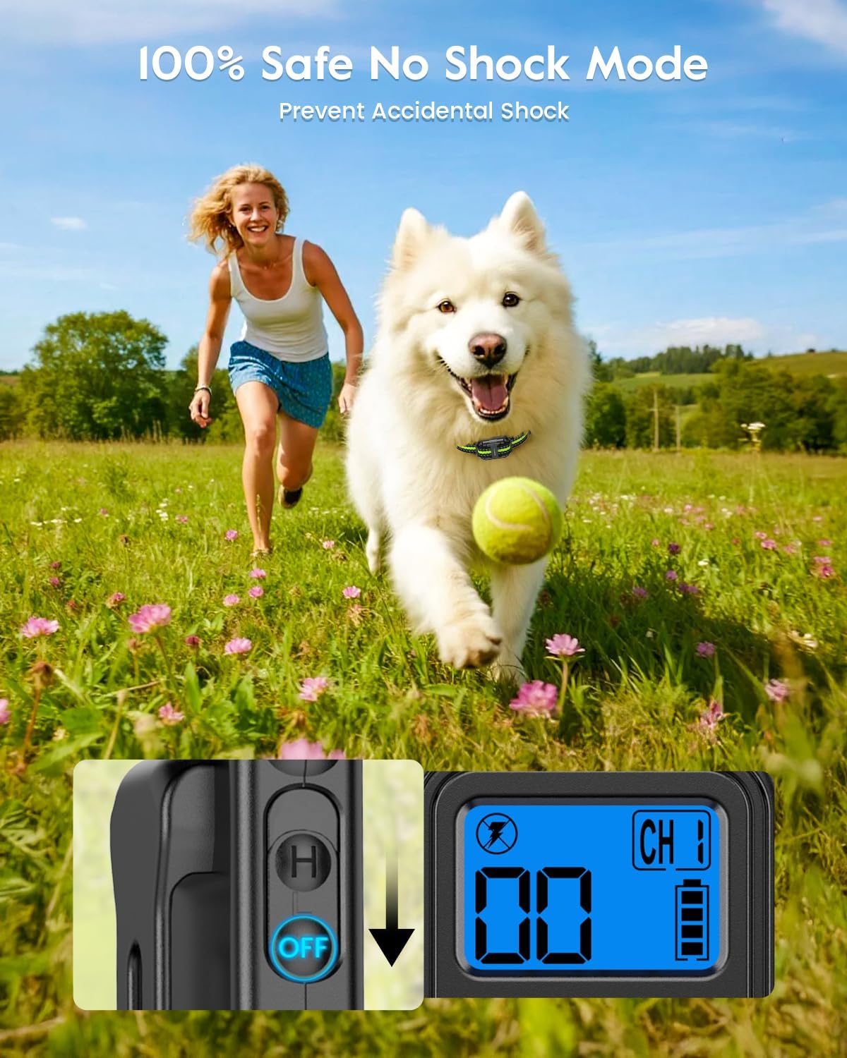 SLOPEHILL Dog Training Collar with Remote, 4200FT Electronic Dog Shock Collar with Beep, Vibration, Shock, Light and No Shock Mode, Electric Training Collar for Small Medium Large Dogs (Black Green) - Image 6