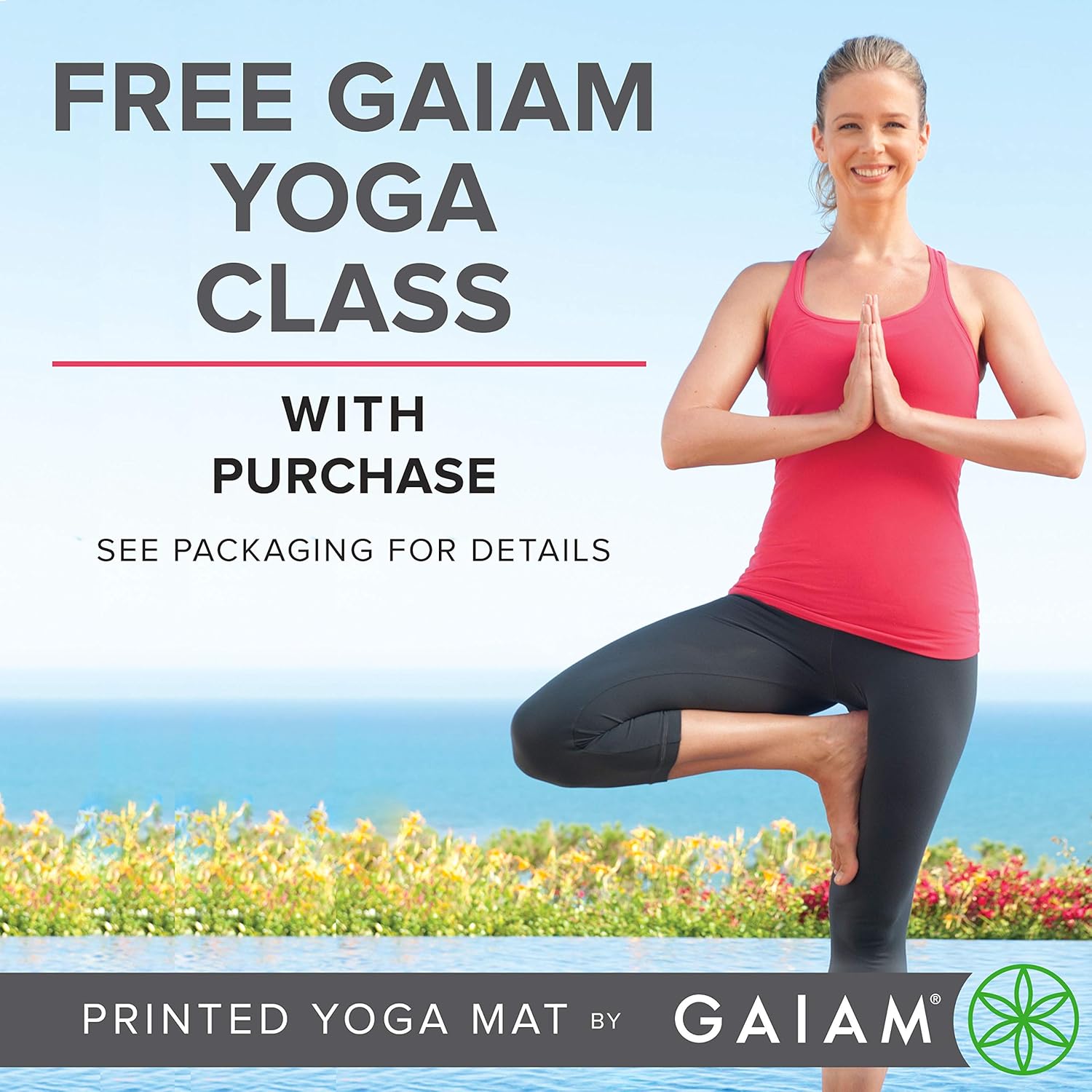 Gaiam Yoga Mat - Premium 5mm Print Thick Non Slip Exercise & Fitness Mat for All Types of Yoga, Pilates & Floor Workouts (68" x 24" x 5mm) - Image 4