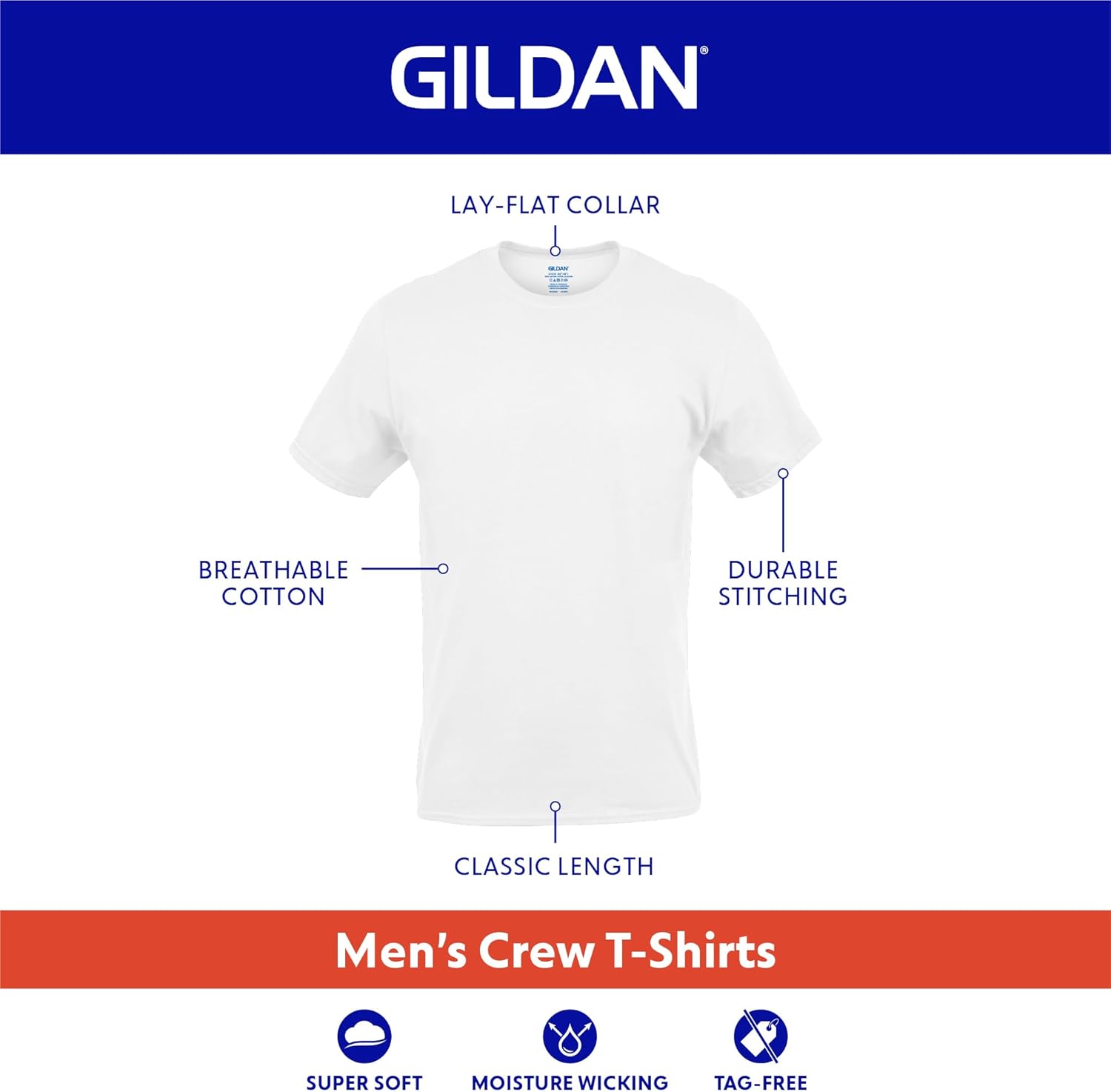 Gildan Men's Crew T-Shirts, Multipack, Style G1100 - Image 3