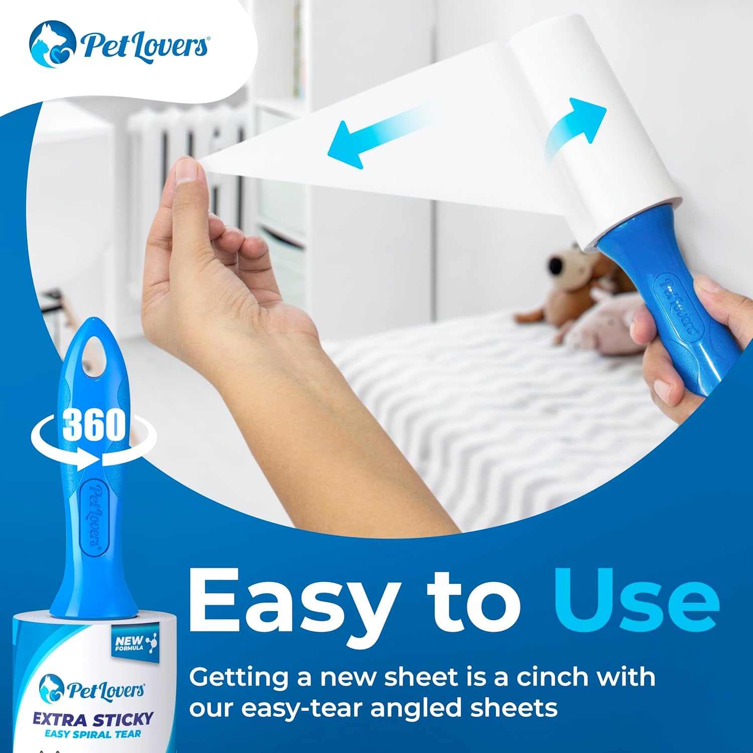 PetLovers Extra Sticky Lint Roller Ultimate Value Set 800 Sheets for Pet Hair Removal, Dog and Cat Lint Remover 8 Pack - Image 5
