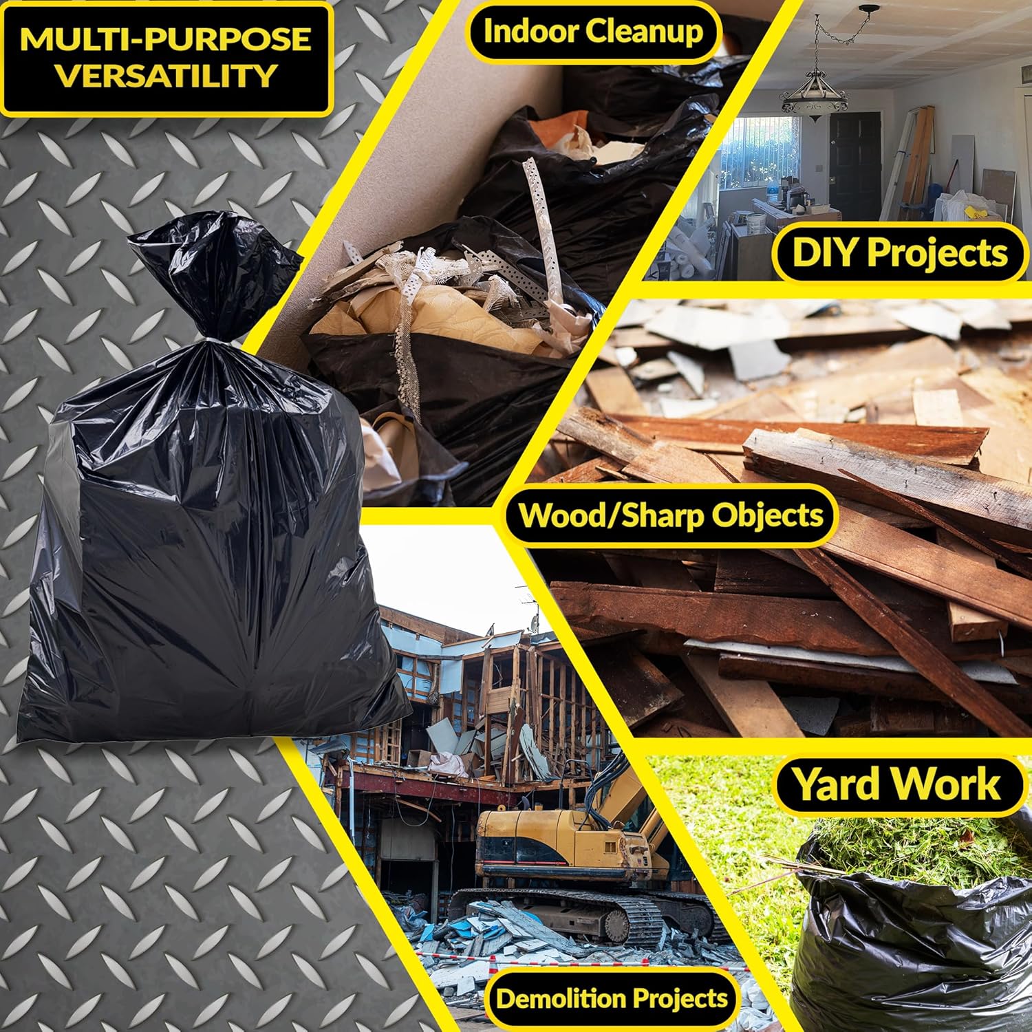 Reli. Contractor Garbage Bags 55 Gallon | 20 Trash Bags | Heavy Duty | Black Contractor - Image 5