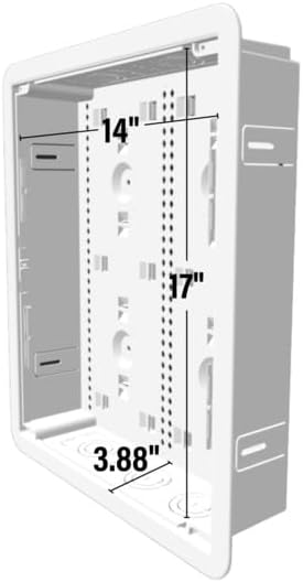 Legrand - OnQ Cable Management, In-Wall Media Box, Dual Purpose Structured Wiring Enclosure, TV Home Theater Recessed Storage Box, 17 Inch, White, ENP1700NA - Image 3
