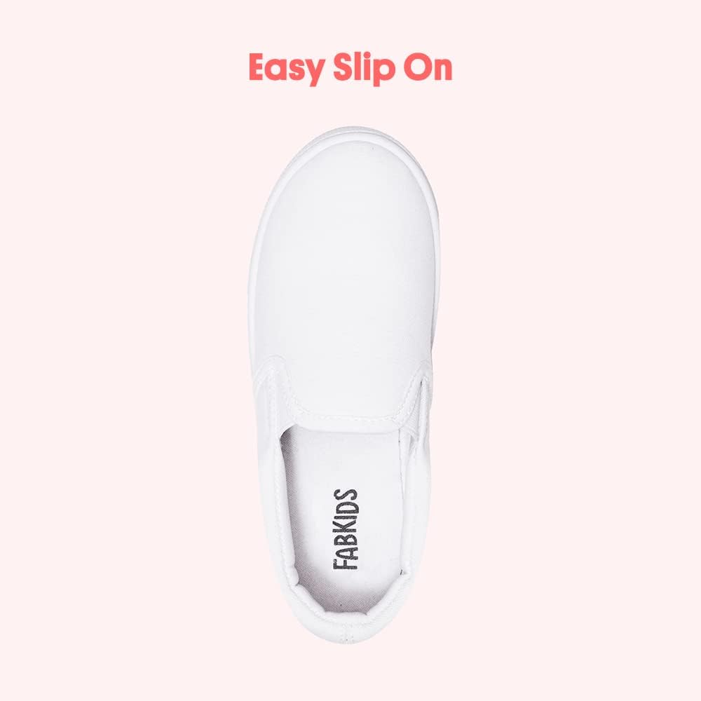 FabKids Kids Sneakers Boys Girls Canvas Shoes Slip On Low Top Footwear for Toddler Little Kid Big Kid - Image 3