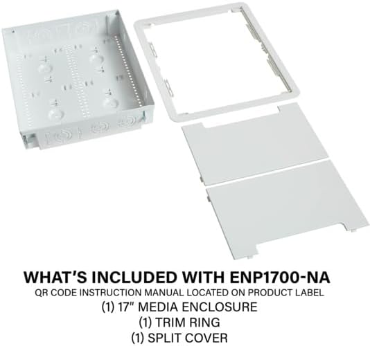 Legrand - OnQ Cable Management, In-Wall Media Box, Dual Purpose Structured Wiring Enclosure, TV Home Theater Recessed Storage Box, 17 Inch, White, ENP1700NA - Image 4