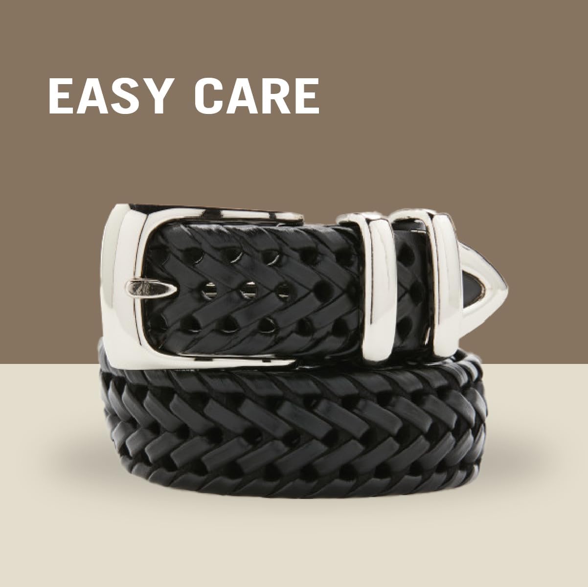 Perry Ellis Men's Portfolio Braided Leather Belt - Image 5