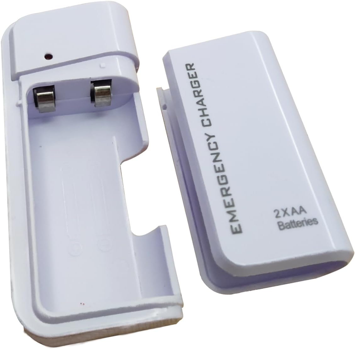 Battery Operated Phone Charger Emergency|USB Battery Powered Small Power Bank Portable 2 AA Batteries Powered Outlet. (White) - Image 2