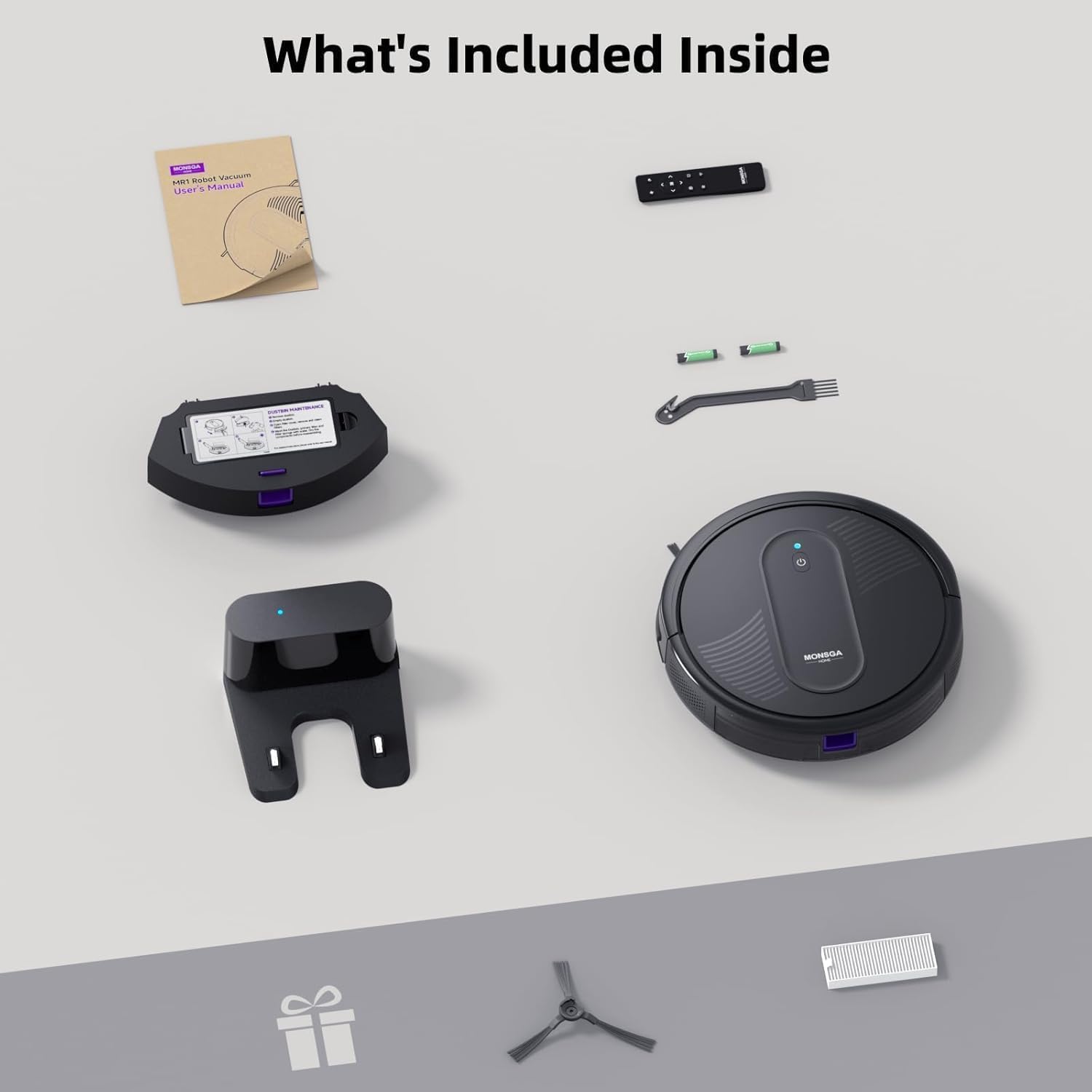MONSGA Robot Vacuum Cleaner, 4000Pa Powerful Suction Robotic Vacuum, 3.2" Super-Slim, 140Min Runtime, Vacuum Robot for Hard Floor/Low Pile Carpet/Pet Hair, Remote/App/Voice Control, Schedule Clean - Image 8