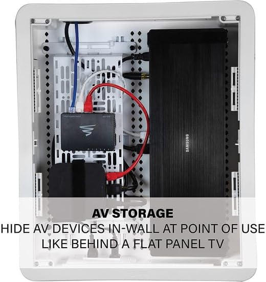 Legrand - OnQ Cable Management, In-Wall Media Box, Dual Purpose Structured Wiring Enclosure, TV Home Theater Recessed Storage Box, 17 Inch, White, ENP1700NA - Image 11