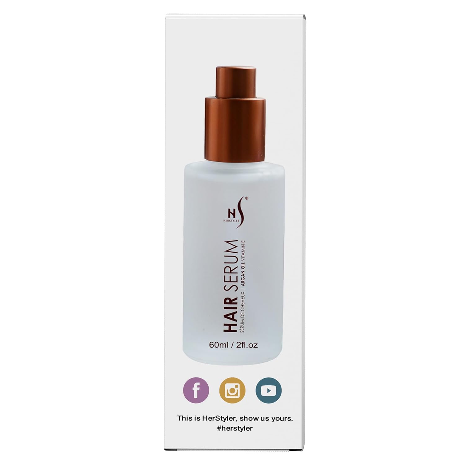 HerStyler Hair Repair Serum - Argan Oil Hair Serum for Frizzy and Damaged Hair - For Frizz, Styling and Shine - 2 Fl Oz - Pack of 1 - Image 3