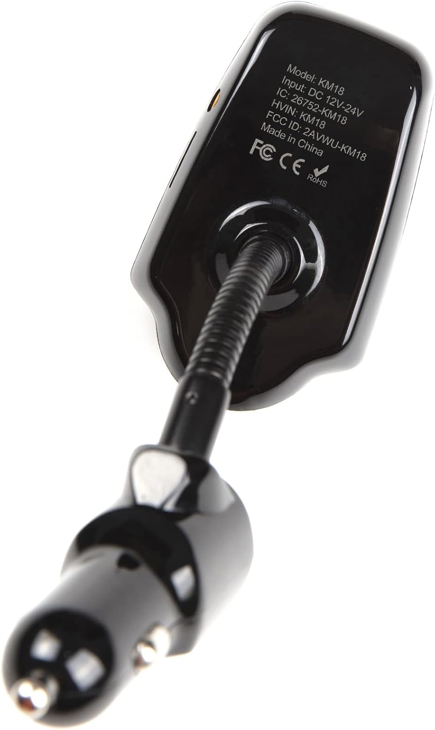 Nulaxy KM18 Bluetooth 5.4 Car Adapter with 1.44" Clear Display & Flexible Gooseneck - FM Radio Transmitter & Bluetooth Receiver for Hands-Free Calls, Wireless Music via BT/FM/AUX/TF, USB Car Charger - Image 7
