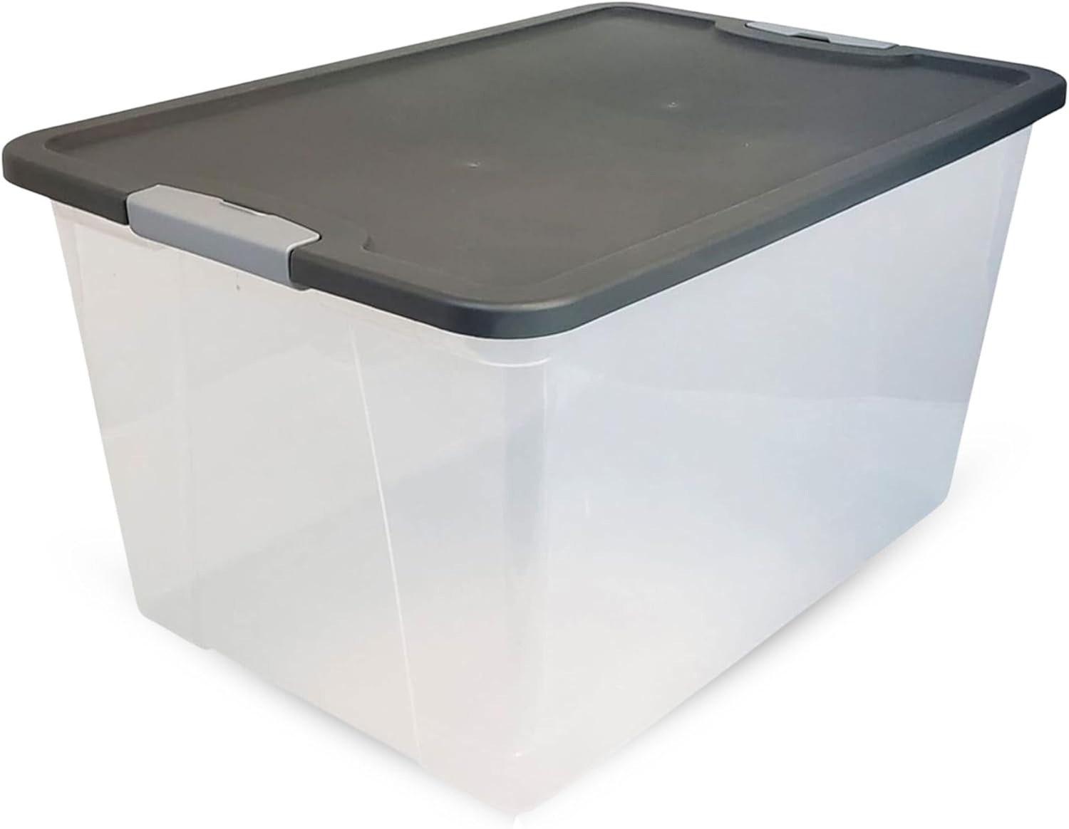 HOMZ 2-Pack Secure Latch, Clear Plastic Storage Organizer Bins, 64 Quart, Gray Lid - Heavy-Duty Container Boxes with Lids for Home, Office, and Garage - Image 8
