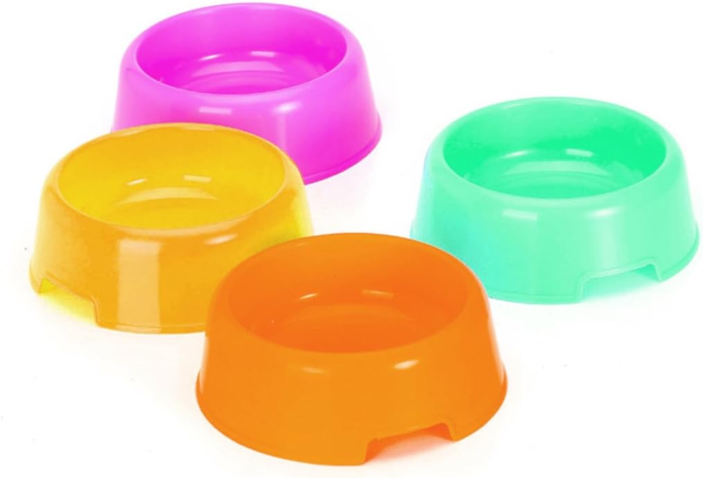 Bettli 5Pcs/Set Plastic Candy Color Pet Cat Dog Puppy Rabbit Animal Practical Food Water Bowl-Random Color - Image 5