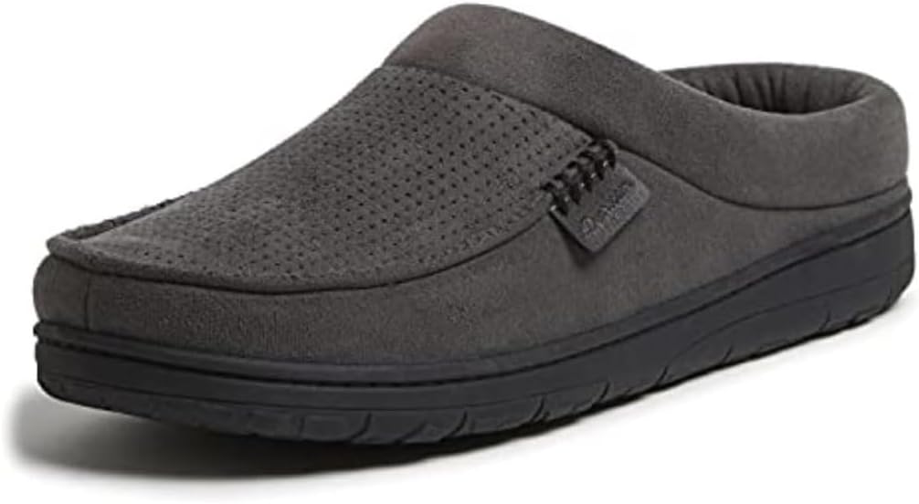 Dearfoams Men’s Brendan Indoor/Outdoor Breathable Memory Foam Clog House Shoe with Wide Widths Slipper
