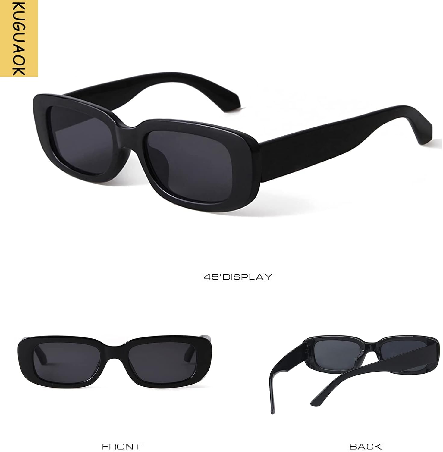 KUGUAOK Retro Rectangle Sunglasses Women and Men Vintage Small Square Sun Glasses UV Protection Glasse - Image 5