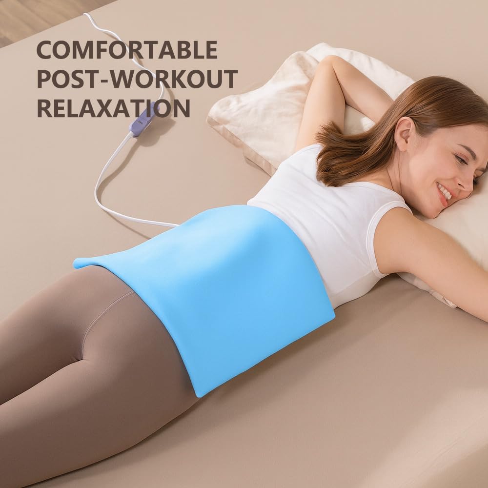 Boncare® Stay-On Small Vinyl Electric Heating Pad for Neck and Shoulders and Back Without Auto-Off, Low & High Heat Levels, Waterproof Hot Heat Pad with Washable Cover (11.5"x13.5", 1-Pack) - Image 5