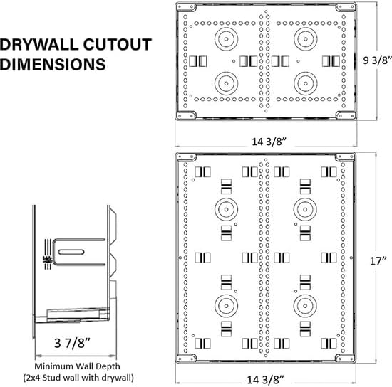 Legrand - OnQ Cable Management, In-Wall Media Box, Dual Purpose Structured Wiring Enclosure, TV Home Theater Recessed Storage Box, 17 Inch, White, ENP1700NA - Image 5
