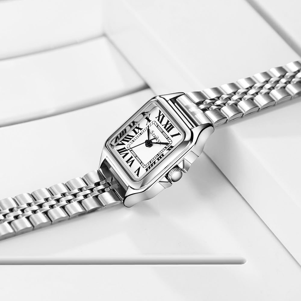 Szaikyri Classic Square Watches for Women with Roman Numerals Ladies Casual Dress Watch - Image 2