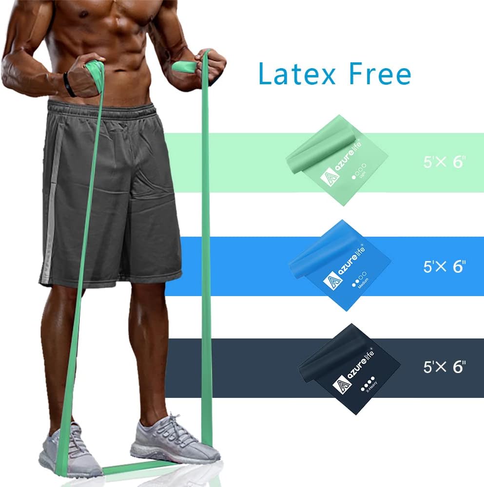 A AZURELIFE Resistance Bands,Professional Long Non-Latex Elastic Stretch Bands,Exercise Bands for Physical Therapy, Yoga, Pilates, Rehab, at-Home or The Gym Workouts, Strength Training - Image 2