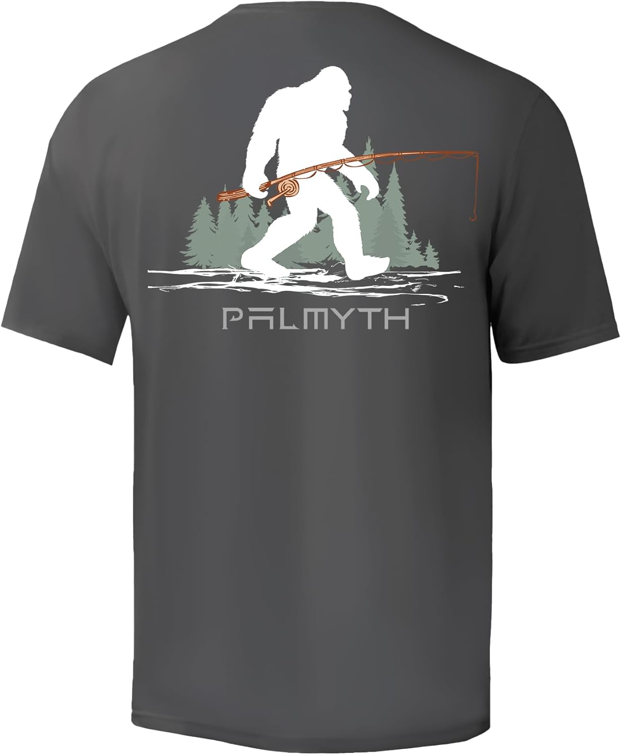 Palmyth Men's Fishing Shirt Short Sleeve Sun Protection UV UPF 50+ SPF T-Shirt