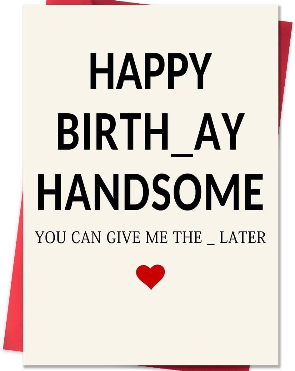 Funny Birthday Card Gifts for Men Him, Boyfriend Card Gifts for Bday, Birthday Decorations for Men, Husband Birthday Card