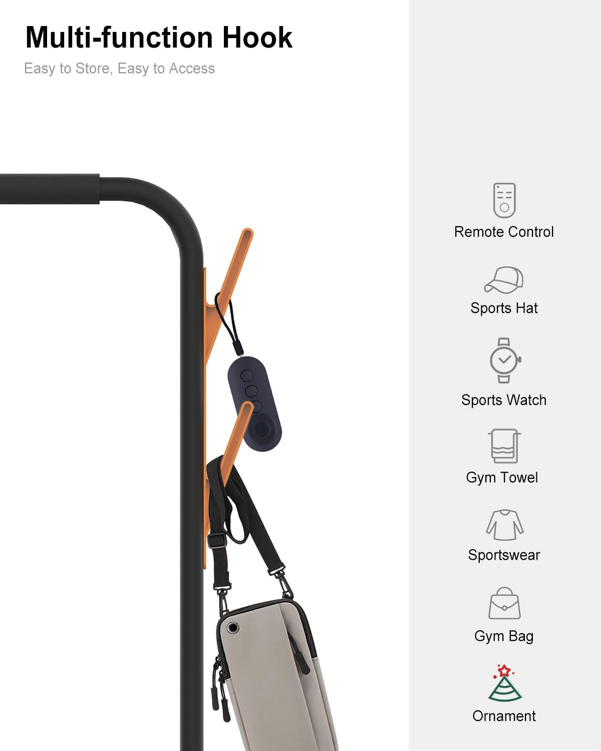 Walking Pad Handle Bar Only, Adjustable Treadmill Handrail with Phone Holder & Cup Holder for Home Office | Compatible with Most Walking Pads 22.4" Wide | Sturdy, Foldable, Quick Install (Black) - Image 2