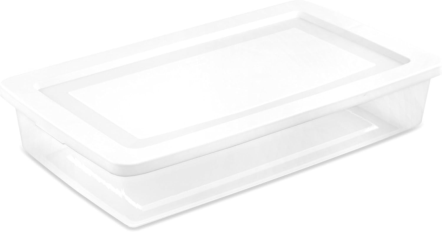 Sterilite 6 Pack Storage Box, 41 Quart Stackable Tote, Clear Plastic Container with Secure Snapping Lids for Home and Office Organization, White - Image 7