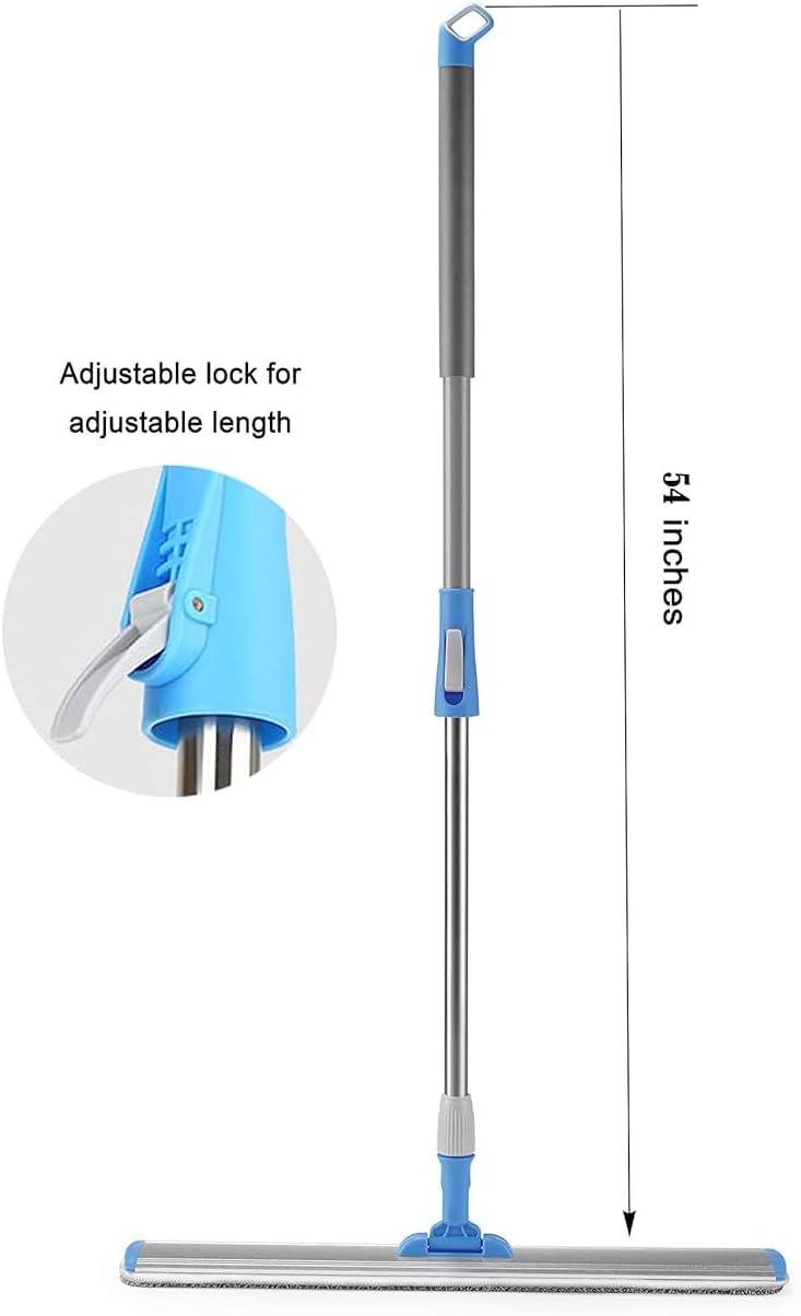 Microfiber Wet Mops 24 in Heavy Duty Flat Floor Mop Adjustable Handle with 4 Washable Mop Clothes - Image 8