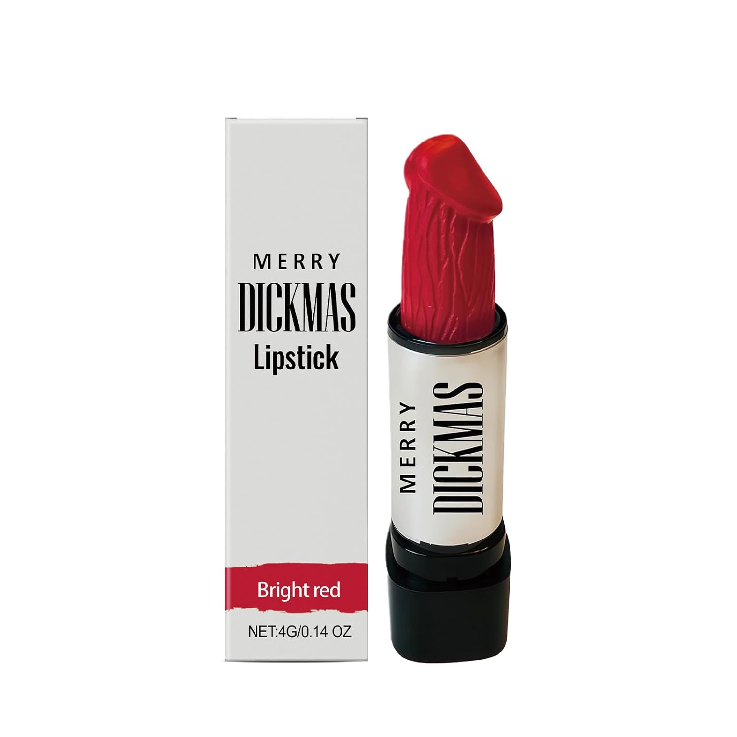 Creative Women Funny Lipstick - Mushroom Naughty Gag Stocking Stuffer Idea for White Elephant & Secret Santa Stocking, for Holiday Party, Birthday & Valentine’s Day Christmas Surprise (Bright Red)