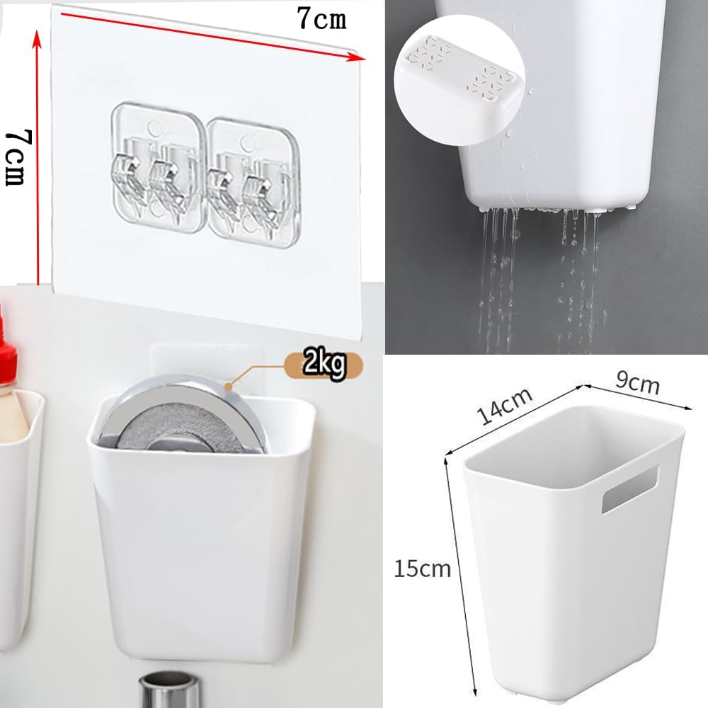 4 Piece Kitchen Cabinet Door Storage Box,Self Adhesive Wall Mounted Storage Box,Wardrobe/Bathroom/Refrigerator Small Items Organizer - Image 6