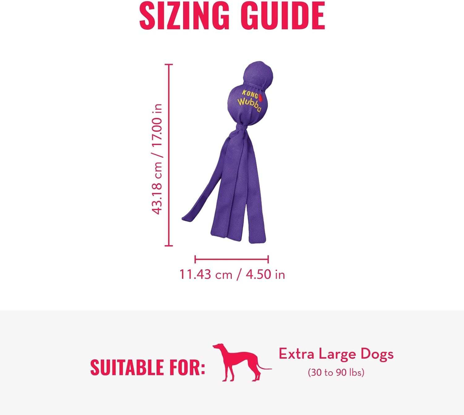 KONG Wubba - Dog Toy for Tug of War & Fetch - Dog Supplies for Puppy & Dog Playtime - Outdoor & Indoor Dog Toy - for XL Dogs - Randomly Provided Color - Image 4