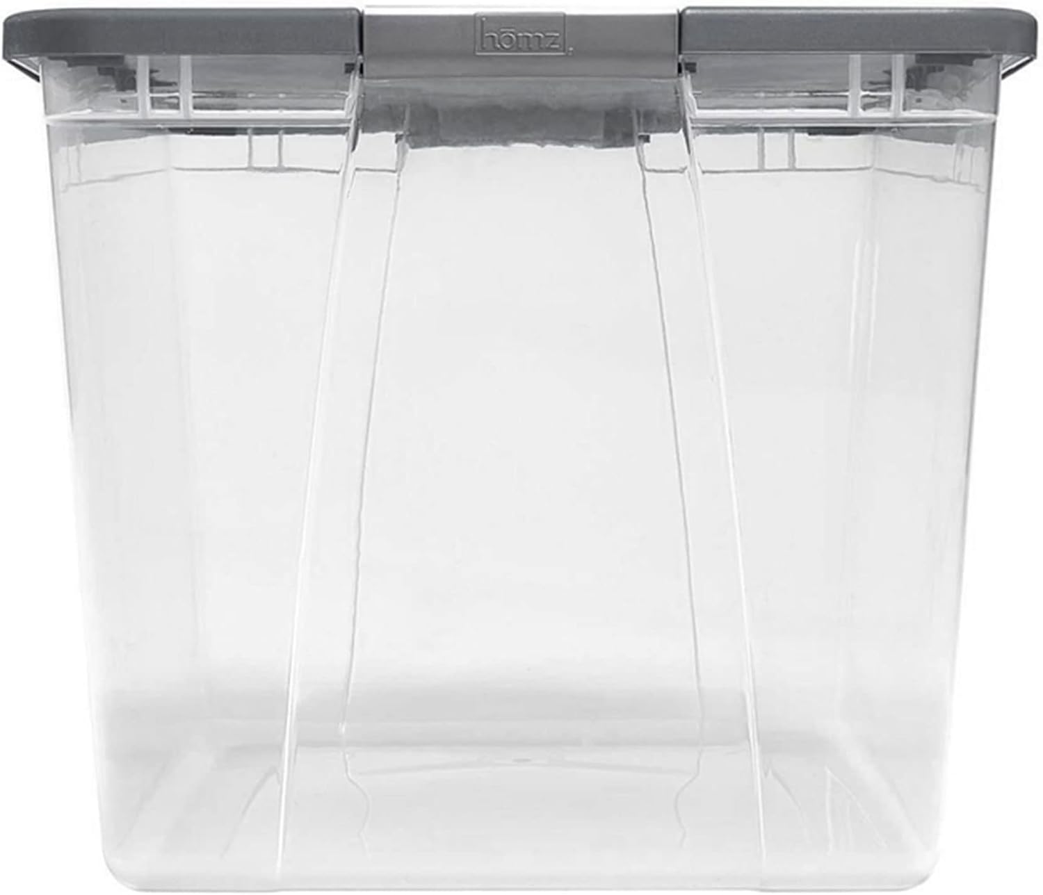HOMZ 2-Pack Secure Latch, Clear Plastic Storage Organizer Bins, 64 Quart, Gray Lid - Heavy-Duty Container Boxes with Lids for Home, Office, and Garage - Image 9