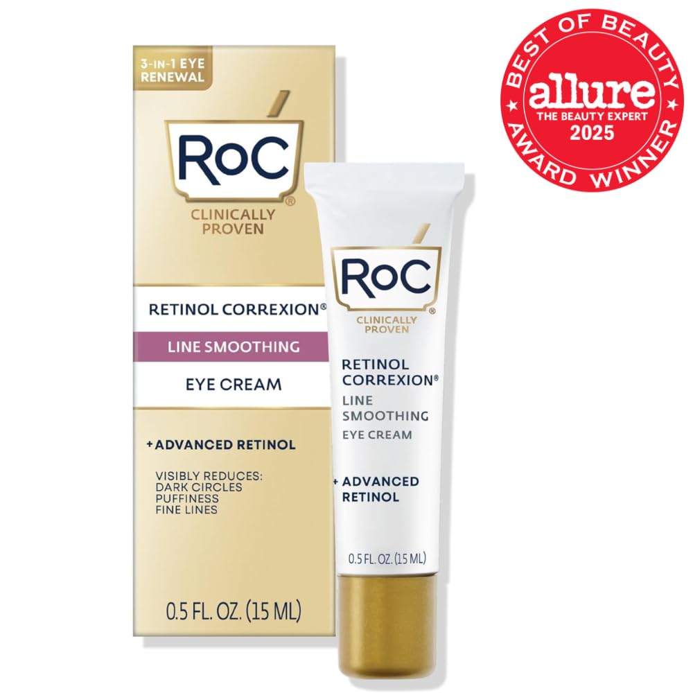 RoC Retinol Correxion Under Eye Cream for Dark Circles & Puffiness, Daily Wrinkle Cream, Anti Aging Skin Care Treatment Women and Men, 0.5 oz (Packaging May Vary) - Image 2
