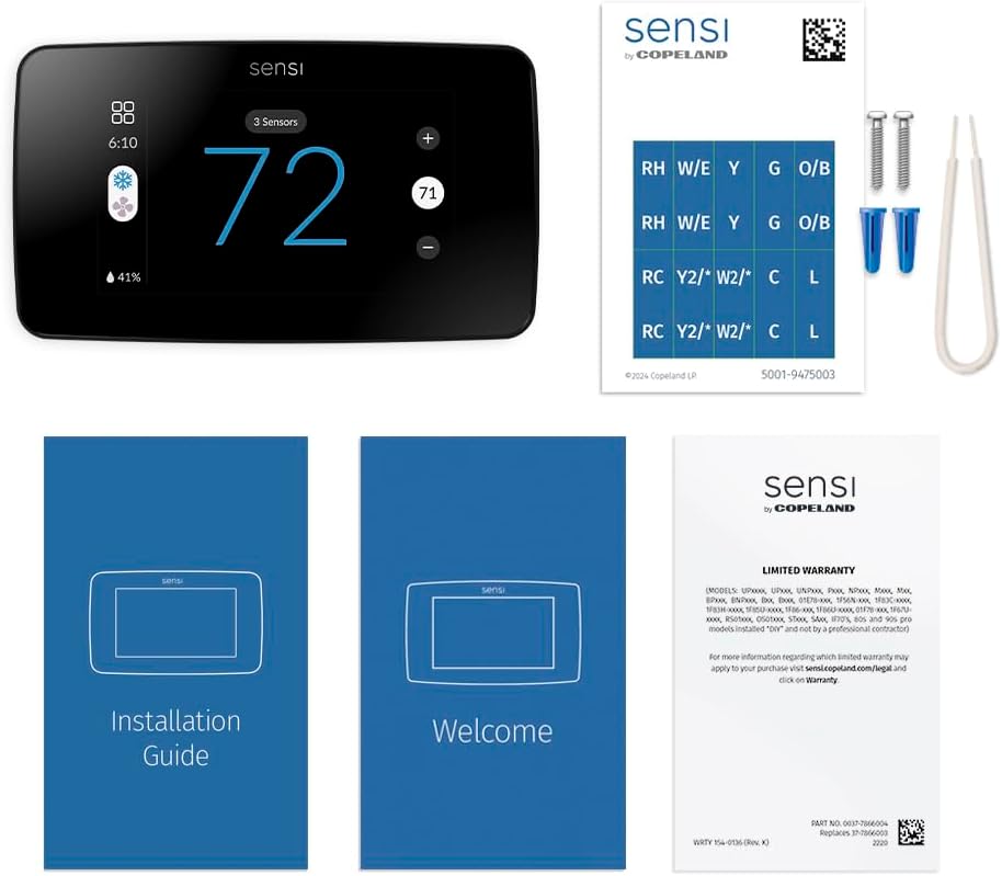 Sensi Touch 2 Smart Thermostat with Touchscreen Color Display, 100 Years of Expertise, Programmable, Wi-Fi, Data Privacy, Easy DIY, Works with Alexa, Energy Star Certified, ST76, C-Wire Required - Image 4