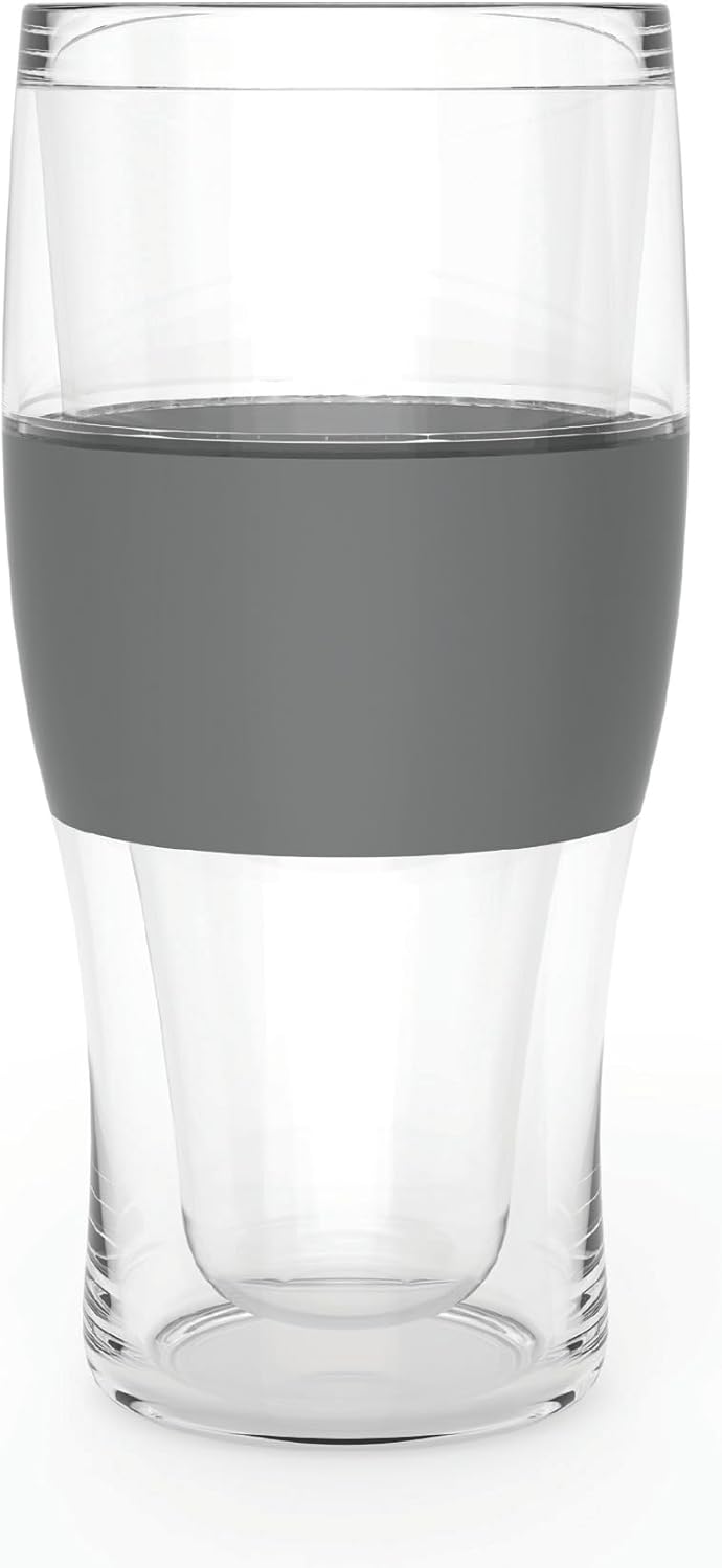 Host Freeze Beer Glasses, Freezable Beer Gifts for Men, Double Wall Insulated Pint Set, Tumbler for Cold Drinks, 16, Set of 2, Gray - Image 12