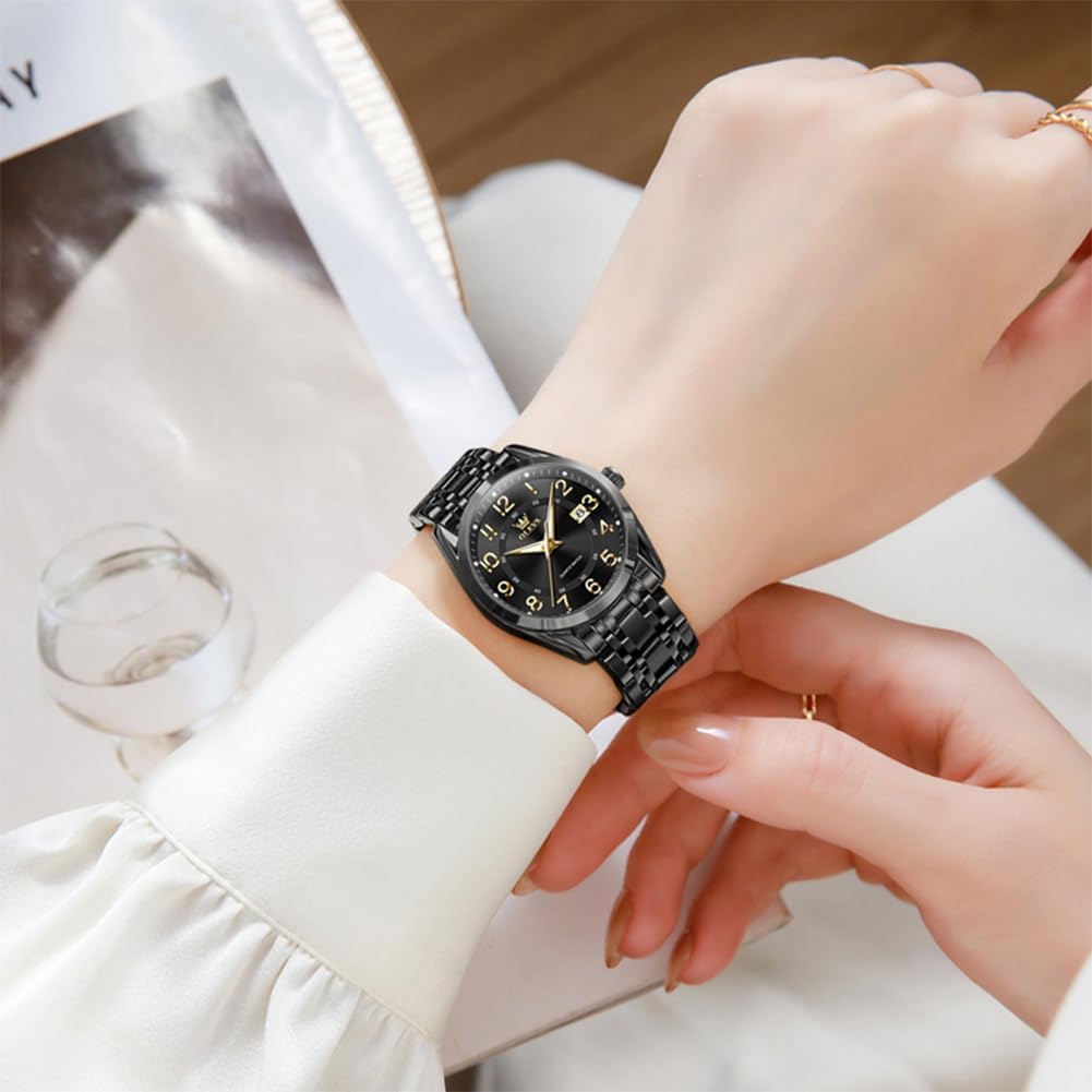 OLEVS Womens Watches Classic Dress Quartz Female Wristwatch Ladies Stainless Steel Waterproof Luminous Date Easy Read Watch for Lady - Image 8