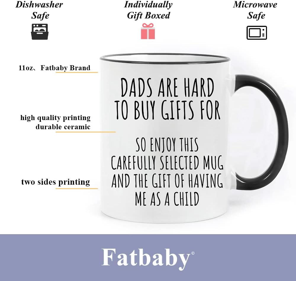Fatbaby Funny Coffee Mug for Dad,Father's Day Christmas Birthday Gifts for Dad from Daughter Son,father Gifts Tea Cup 11OZ - Image 6