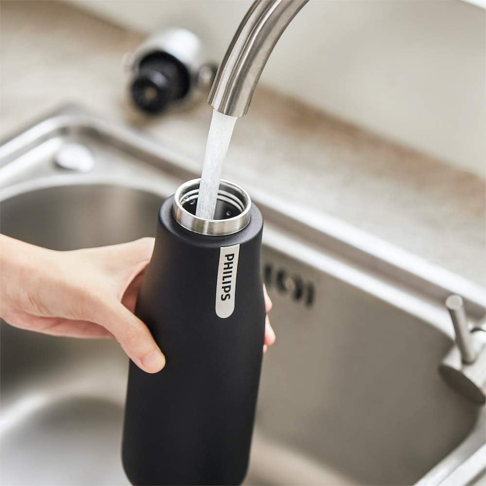 Philips Water GoZero UV Self-Cleaning Smart Water Bottle Vacuum Stainless Steel Insulated Water Bottle with Handle Double-wall, Auto Cleaning, Keep Drink Hot or Cold, BPA Free - Image 5