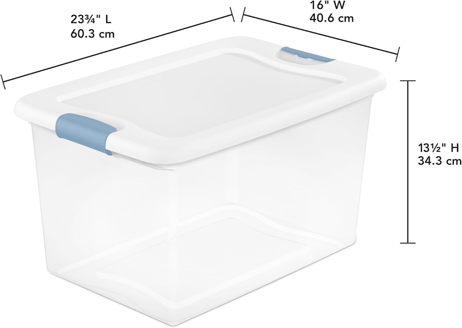 Sterilite 4-Pack 64 Quart Latching Box, Clear Plastic Storage Organizer Bins with White Lids - Large Stackable Containers for Home Bedroom, Dorm Room, and Closet Organization - Image 2