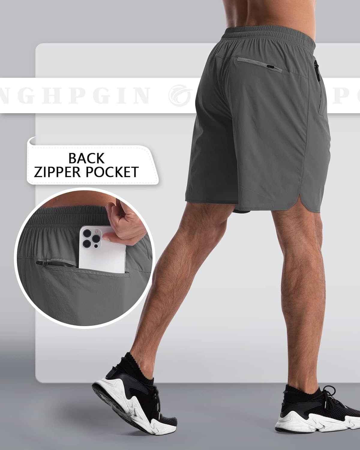 CANGHPGIN 2 Pack Mens Workout Athletic Shorts 7 inch Inseam Quick Dry Hiking Shorts Men Lightweight Sports Gym Shorts Running - Image 4