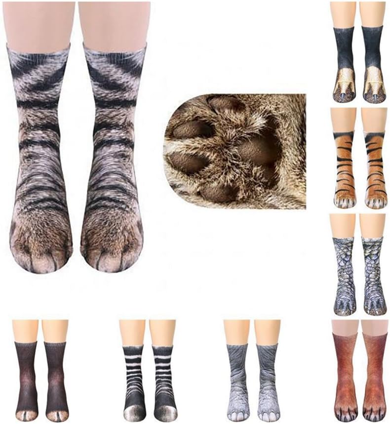 NDLBS Funny Christmas Gifts Novelty 3D Animal Paw Socks Stocking Stuffers for Adult Women Men Teens Gag White Elephant Gifts - Image 6