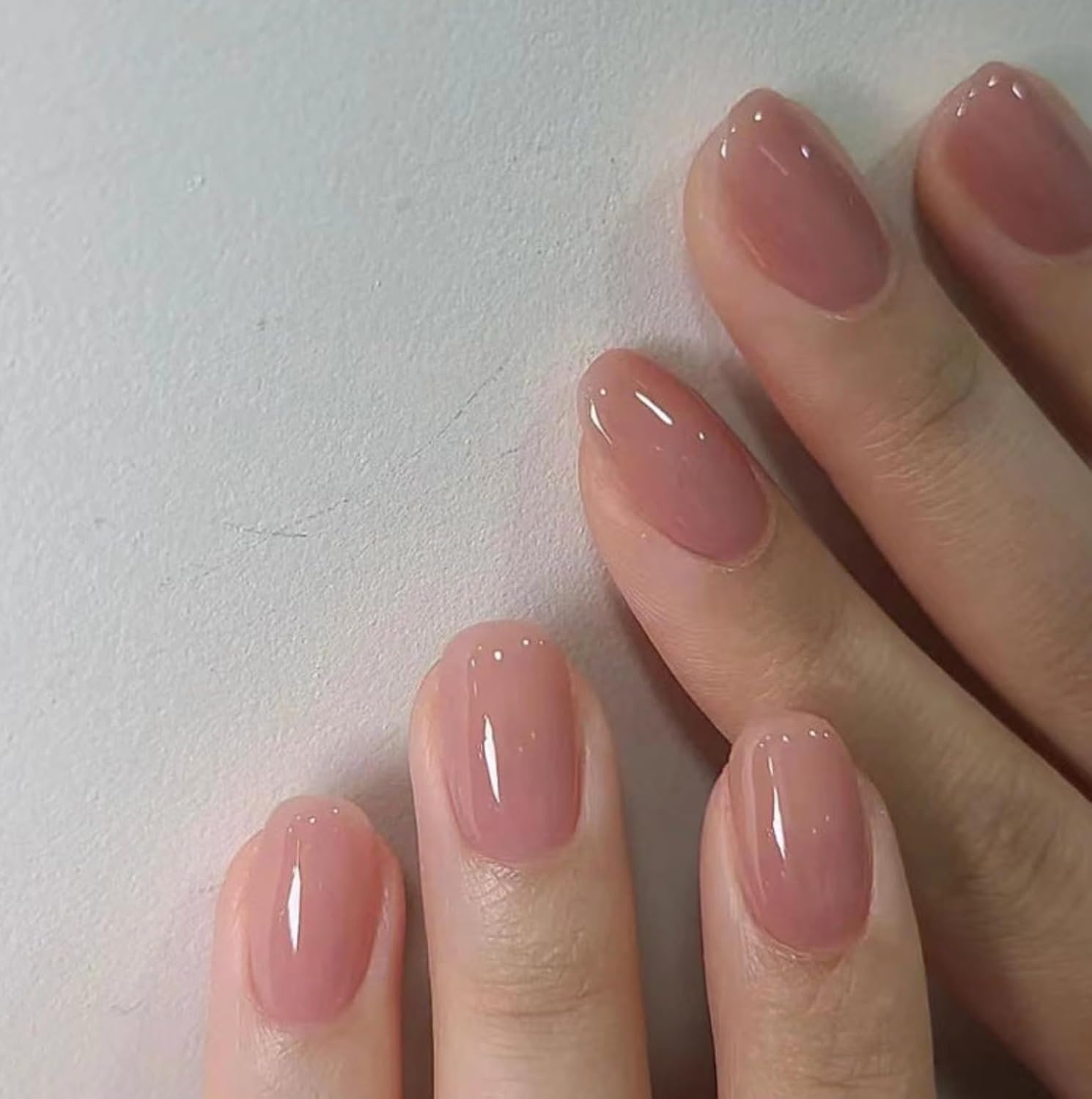 Curvlife Soft Gel Extra Short Press on Nails, 30Pcs Honey Peach Pink Oval Acrylic Fake Nails with Design Full Cover for Women Reusable Nail Kit with Nail Glue Adhesive Tabs - Image 2