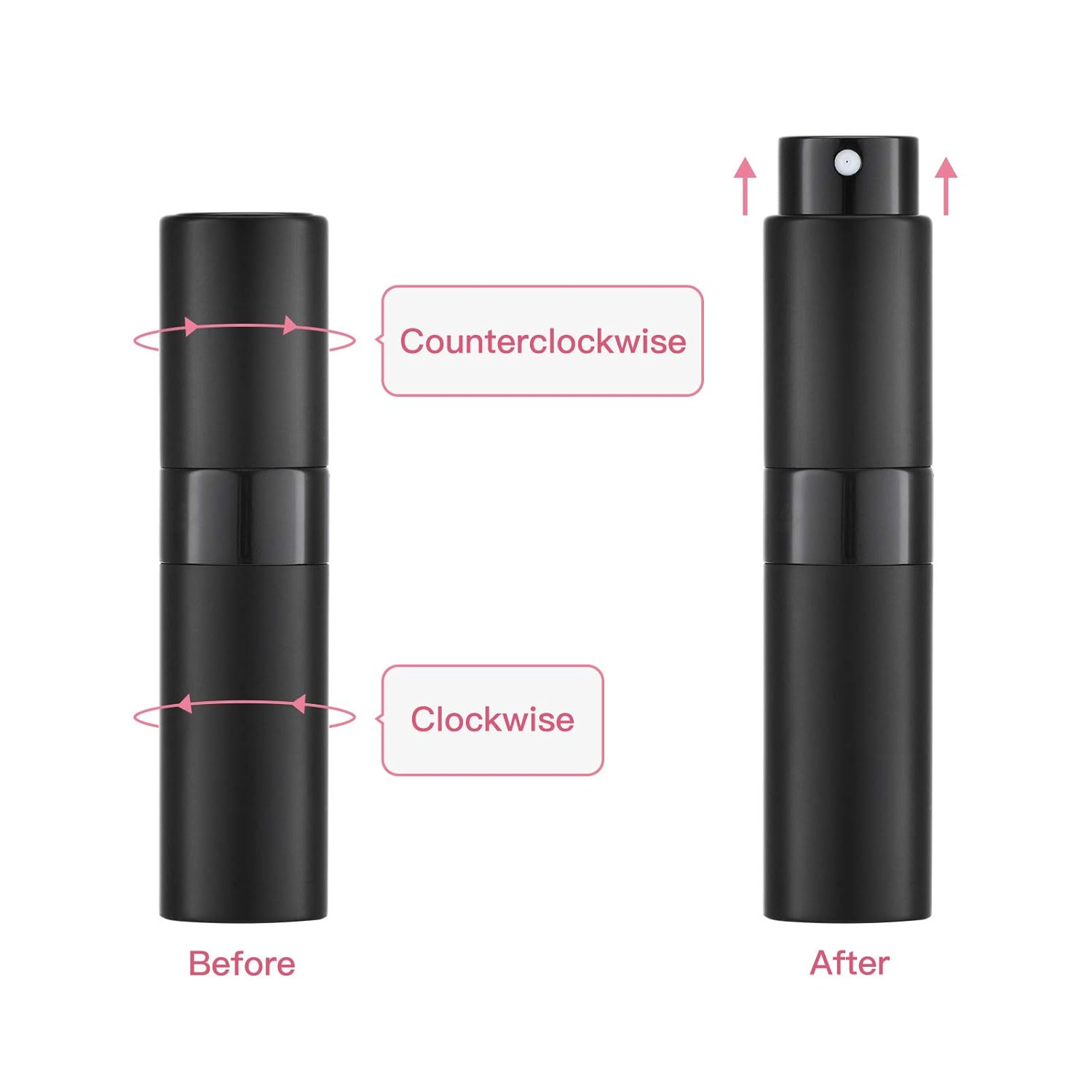 Tekson Travel Perfume Atomizer Refillable 8ml (5 PCS), Travel Cologne Sprayer Mini, Perfume Bottle Empty Small (5 Colors) - Image 3