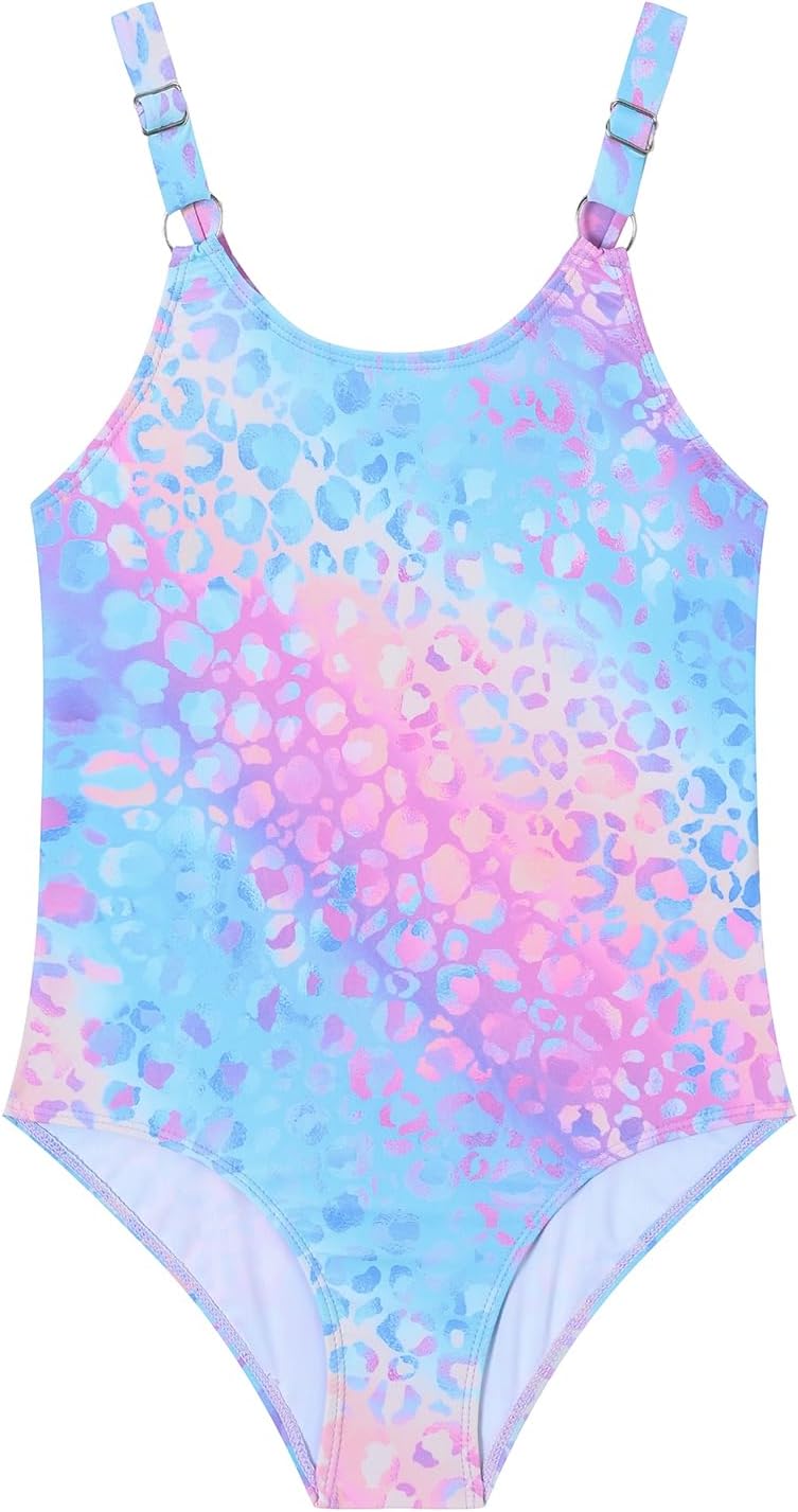 Girls One Piece Swimsuit Quick Dry Swimwear Swimming Beach Bathing Suit for 5-14 Years