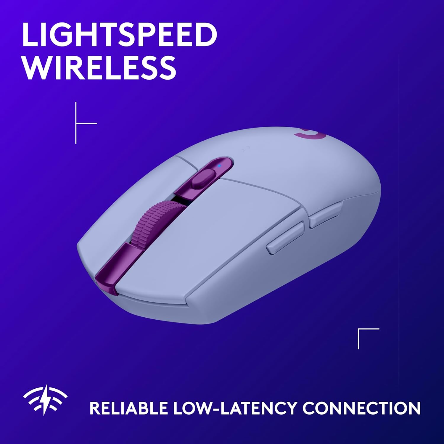 Logitech G305 Lightspeed Wireless Gaming Mouse, Hero Sensor, 12,000 DPI, Lightweight, 6 Programmable Buttons, 250h Battery, On-Board Memory, Compatible with PC, Mac - Lilac - Image 3