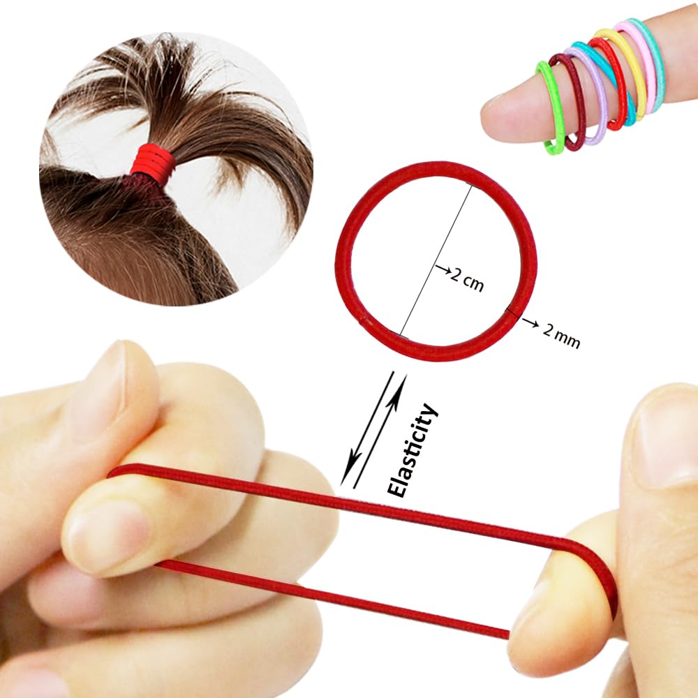 200PCS Small Hair Ties,No Crease Baby Hair Ties,Elastic Hair Ponytail Holder Hair Accessories for Baby Girls Infants Toddlers Kids - Image 2