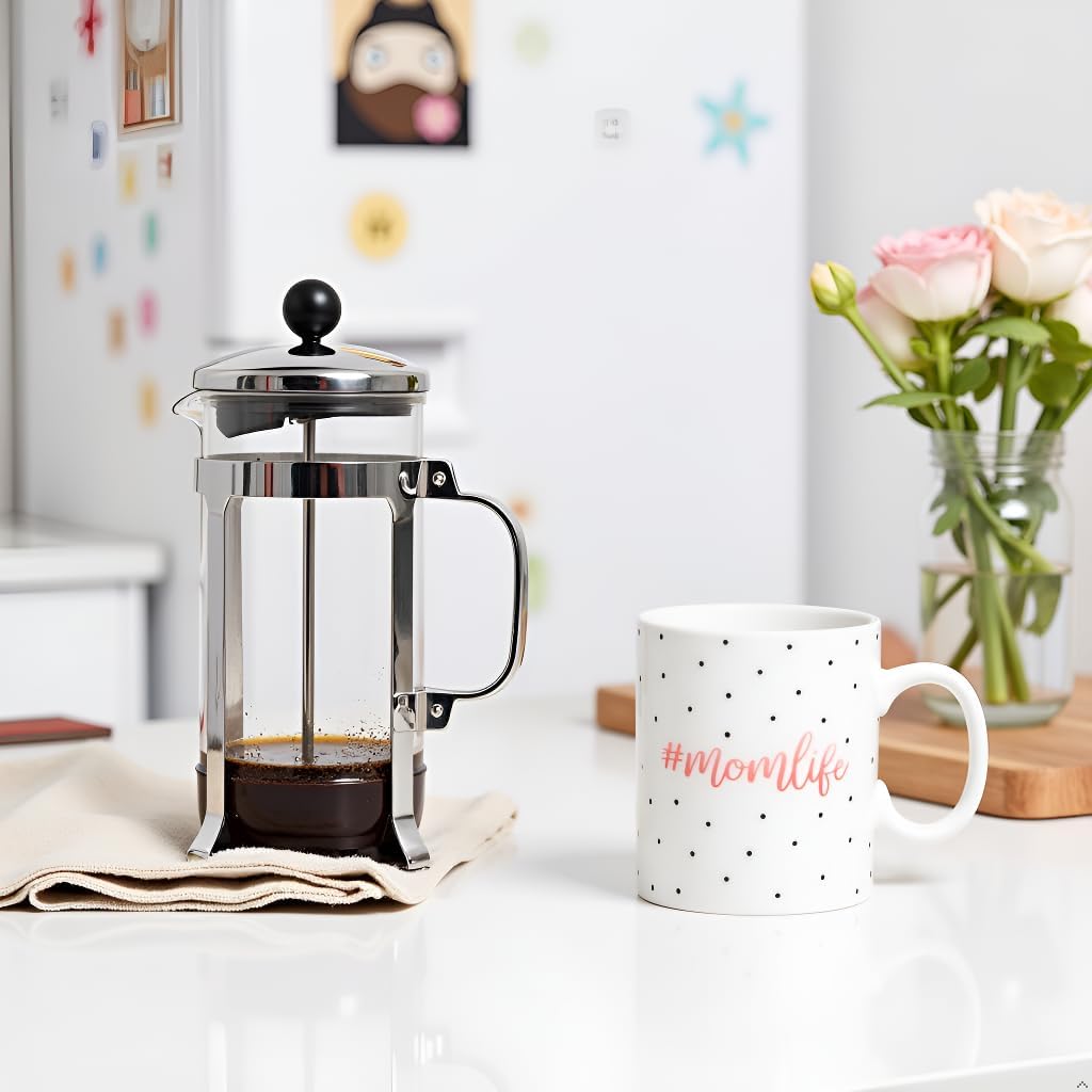 Little Pear Mom Life Mug, Mothers Day Gifts, Ceramic Coffee Cup, Ideal Gift for New and Expecting Moms, Dishwasher Safe and Microwave Safe, Polka Dot, 13oz - Image 2
