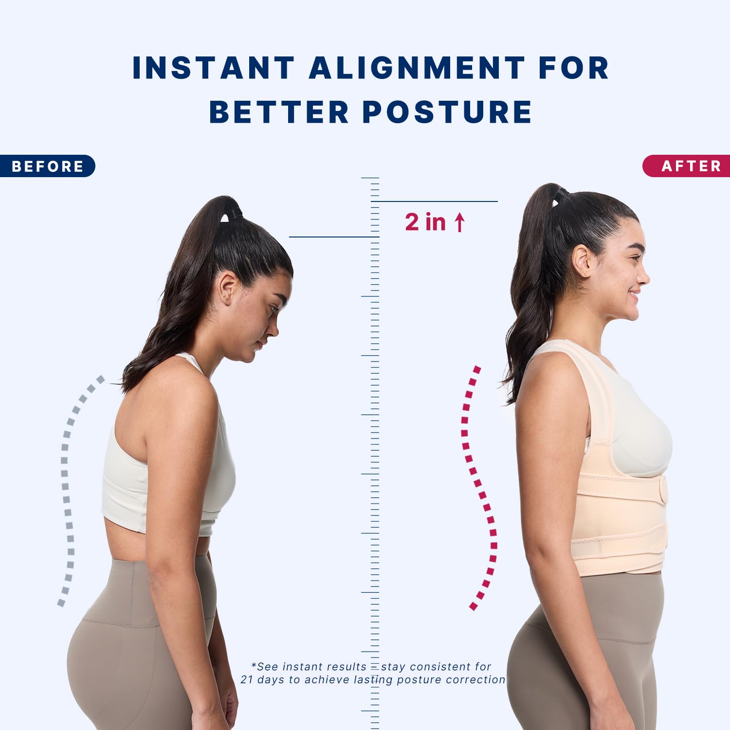 Fit Geno Back Brace Posture Corrector for Men & Women: Shoulder Straightener Adjustable Full Back Support Pain Relief - Scoliosis Hunchback Spine Corrector (Medium/Large) - Image 2