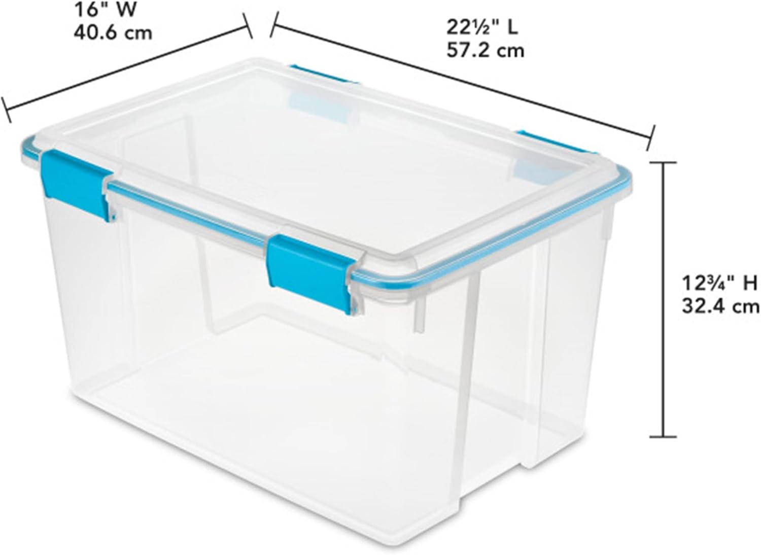 Sterilite 4-Pack 54 Quart Gasket Box, Home Storage Organizer Bins with Lids - Stackable Clear Plastic Containers for Bedroom, Bathroom, Garage, Basement, or Attic - Image 3
