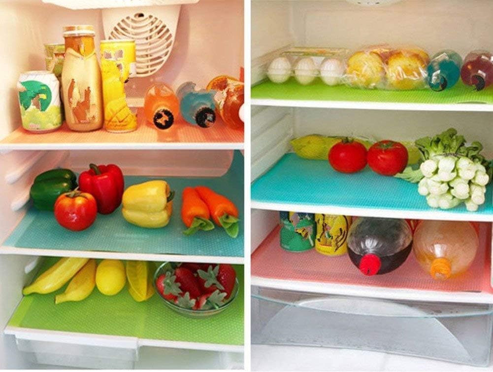 9 Pack Refrigerator Mats,Washable Fridge Mats Liners Easy to Clear Fridge Pads Mat Shelves Drawer Table Mats Refrigerator Liners for Shelves,3Red/3Green/3Blue - Image 2