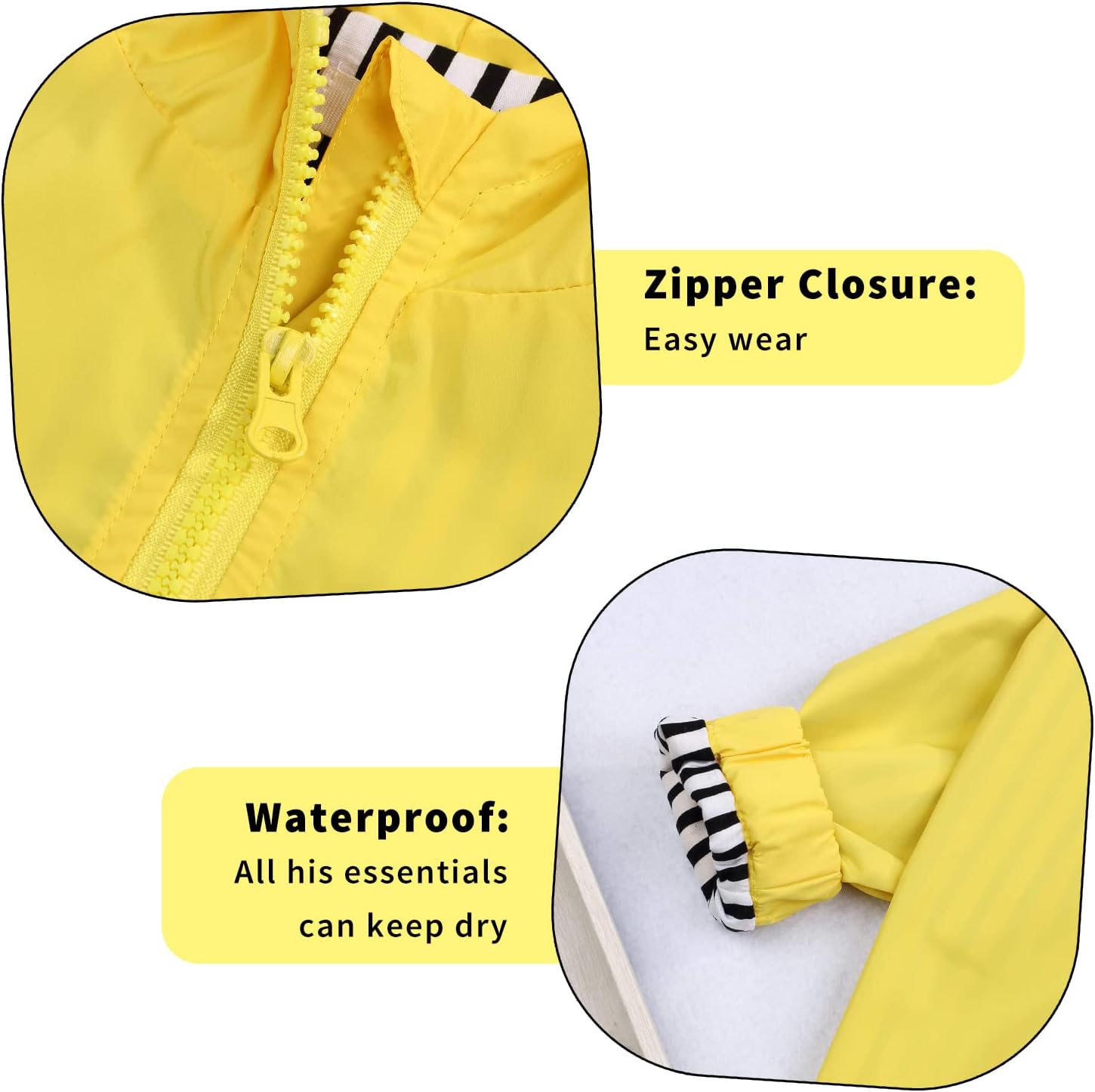 YOUNGER TREE Toddler Baby Boy Girl Duck Raincoat Cute Cartoon Hoodie Zipper Coat Outfit - Image 4